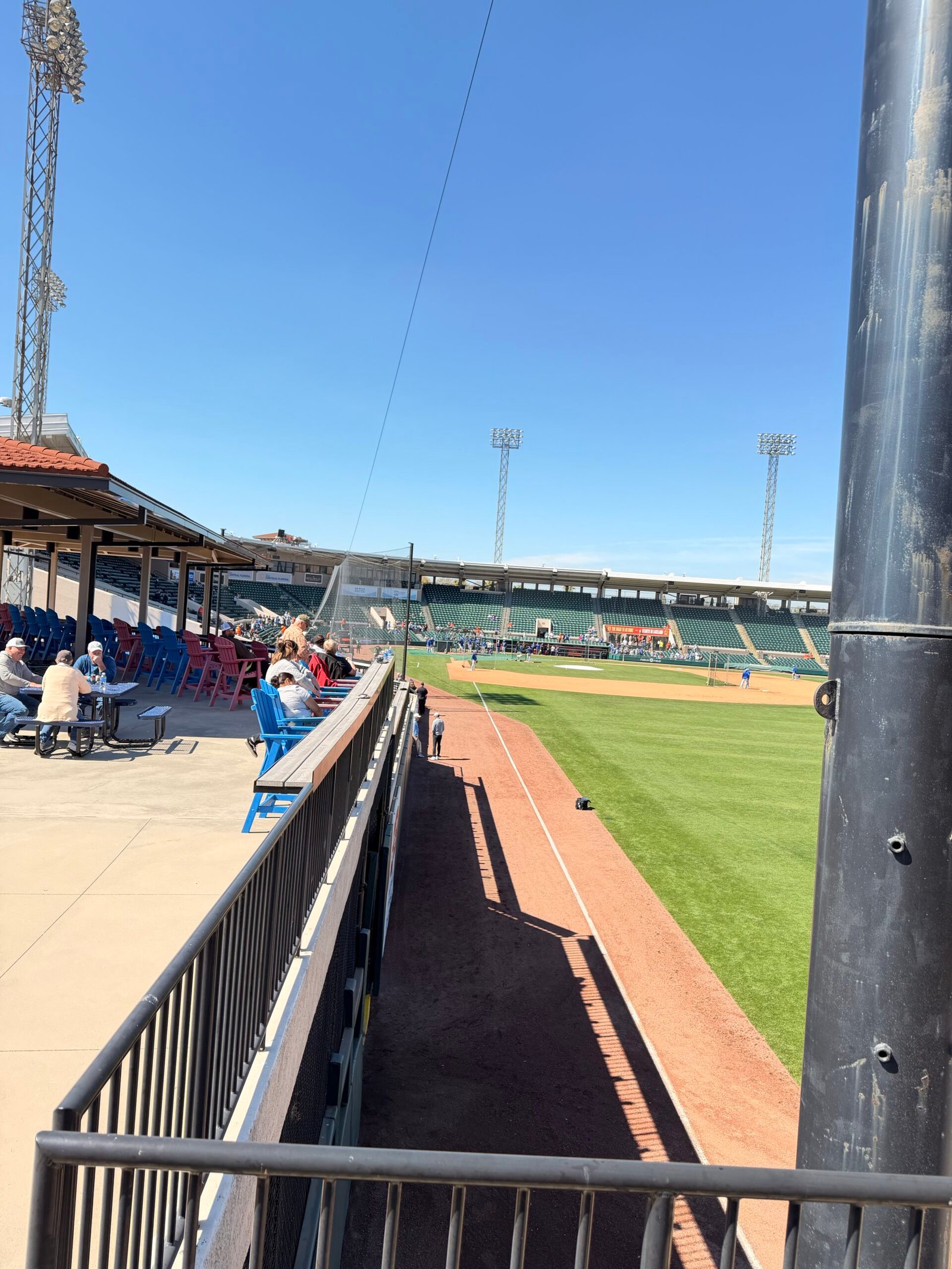 Left field foul line and Pepsi Pavilion seating at Joker Marchant Stadium