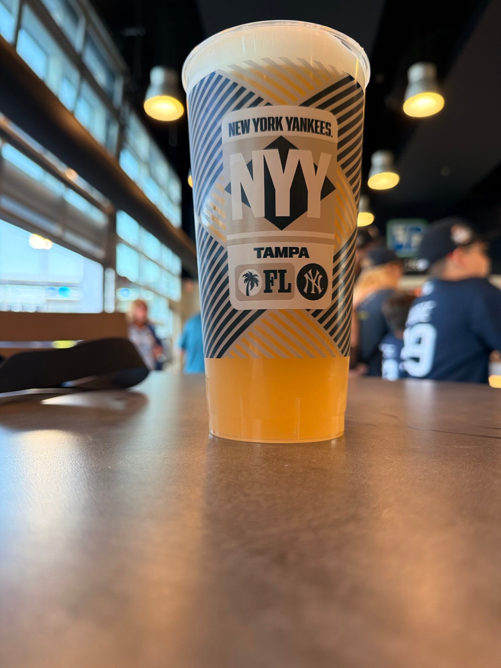 New York Yankees Tampa souvenir beer cup at the Webull Pen Club